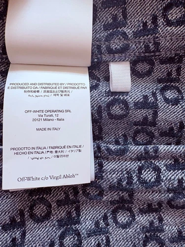 2k New Off-White c/o Virgil Abloh Jacket Coat Jacquard Denim Logo Men S Italy image 16