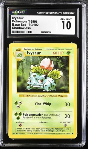 Ivysaur (Shadowless) graded CGC 10 for sale on eBay