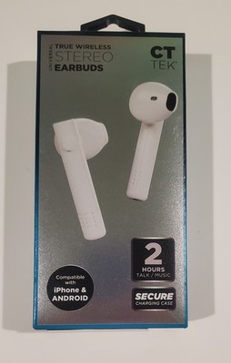 True Wireless Universal Stereo Earbuds By CT TEK iPhone Android Charging Case 