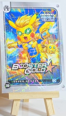 Pikachu Heroes & Villains #116 Booster Gold DC Flash Edition Laser Foil NM