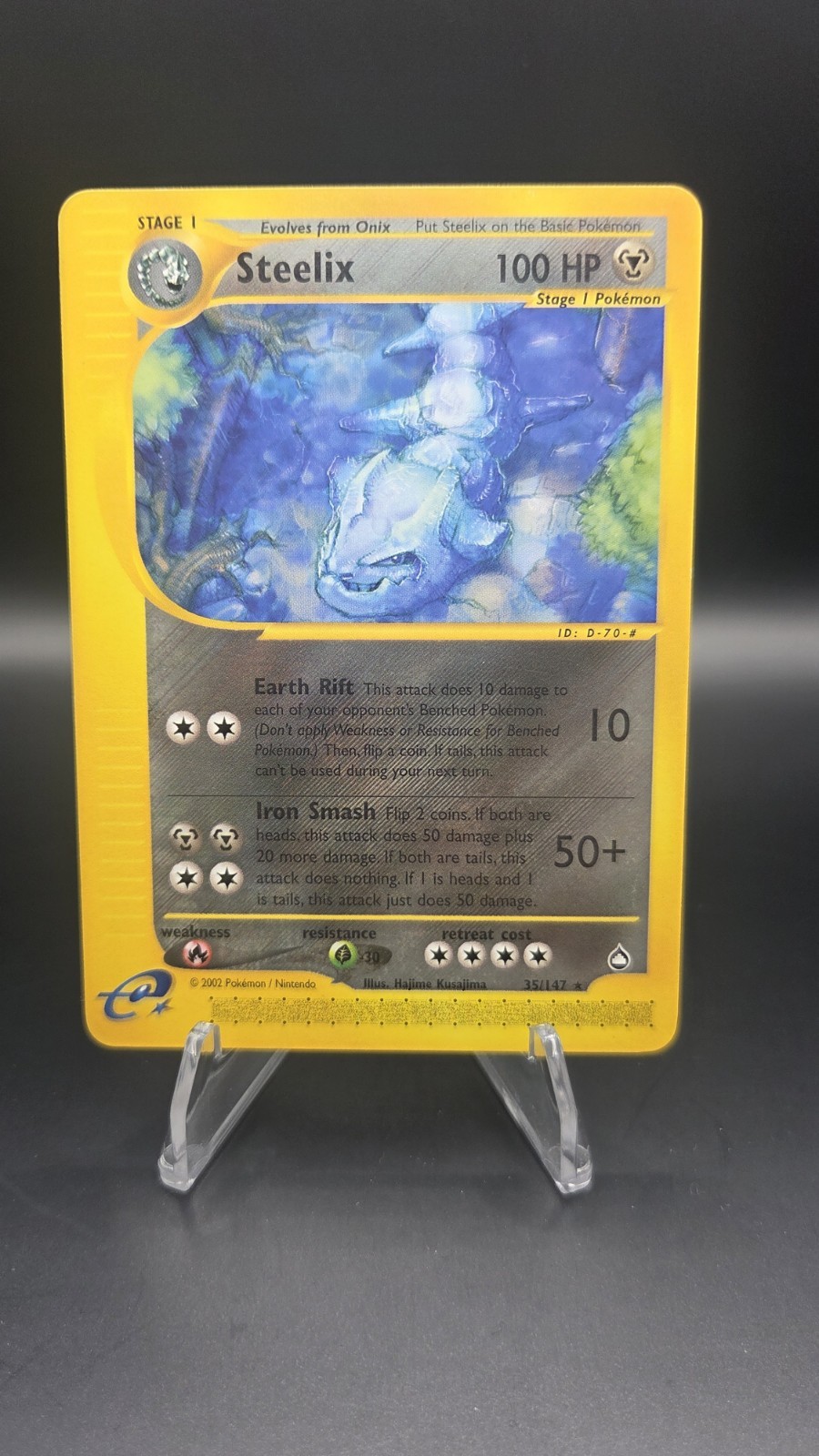 Steelix 35/147 — Near Mint — Aquapolis e-Reader Rare, Vintage Pokemon Card
