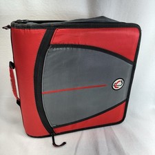 Case It School Binder Red Large Zippered w/ Carrying Handle