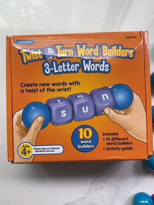 Lakeshore Learning Toys Twist & Turn Word Builders 3 letter words EUC