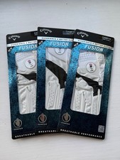 3 NEW CALLAWAY FUSION GOLF GLOVES - MEN'S MEDIUM CADET WORN ON YOUR LH