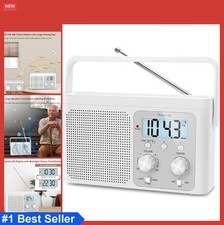 AM FM Shortwave Radio Portable Battery or AC Plug Large Dial Easy Use Seniors