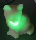 Fenton Burmese Sitting Cat GLOWS 3 3/4” Fenton Logo & Sticker