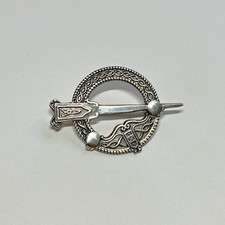 Scottish Celtic Sterling Silver Kilt Pin Brooch Signed