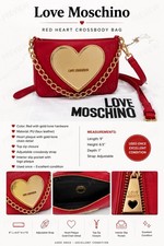 Borsa a tracolla Love Moschino cuore rosso catena oro tracolla regolabile
