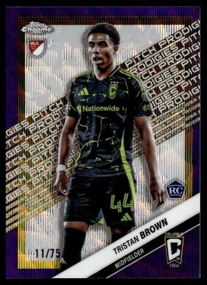 2025 Topps Chrome MLS Purple Wave Tristan Brown RC 11/75 #188 | eBay