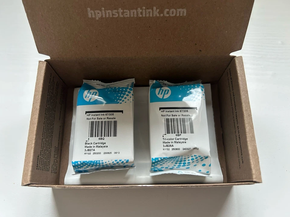HP Instant Ink 67/305 Black & Tri-Color Cartridges New Sealed 3JB27A 3JB26A - Bild 3 von 4