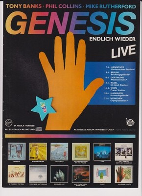 Genesis - Invisible Touch - Tourdaten - 1986 - Original Werbeanzeige / Werbung