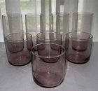 8 Vintage Anchor Hocking Light Purple Pink Smoke Water Tumblers & Juice Glasses