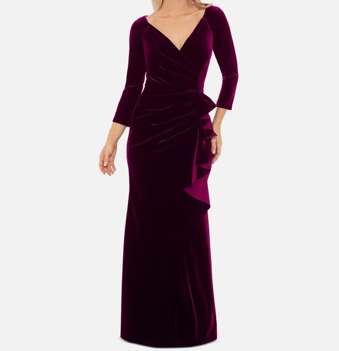 xscape velvet dress burgundy Amazon.com: Xscape Women's Long Velvet Off-The-Shoulder Gown Sweetheart Neckline Floor Length Dress (Petite), Burgundy, 4P : Clothing, Shoes & Jewelry