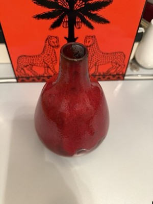Töpferei Studio Keramik Vase mit ochsenblutroter Glasur von Hartwig Heyne