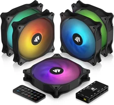 120mm ARGB Fan Pack - 5 Fans with Customizable Light Effects & Quiet Flow