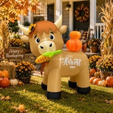 5FT Highland Cow Outdoor Decoration - Harvest Cow Blow - Inflatable