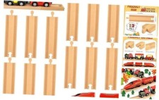 12 PCS Wooden Train Track Straight Pieces - 6 Inch - 12 Pack