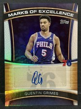 2025-26 Topps Basketball 76ers Quentin Grimes Mark Of Excellence Auto Rainbow