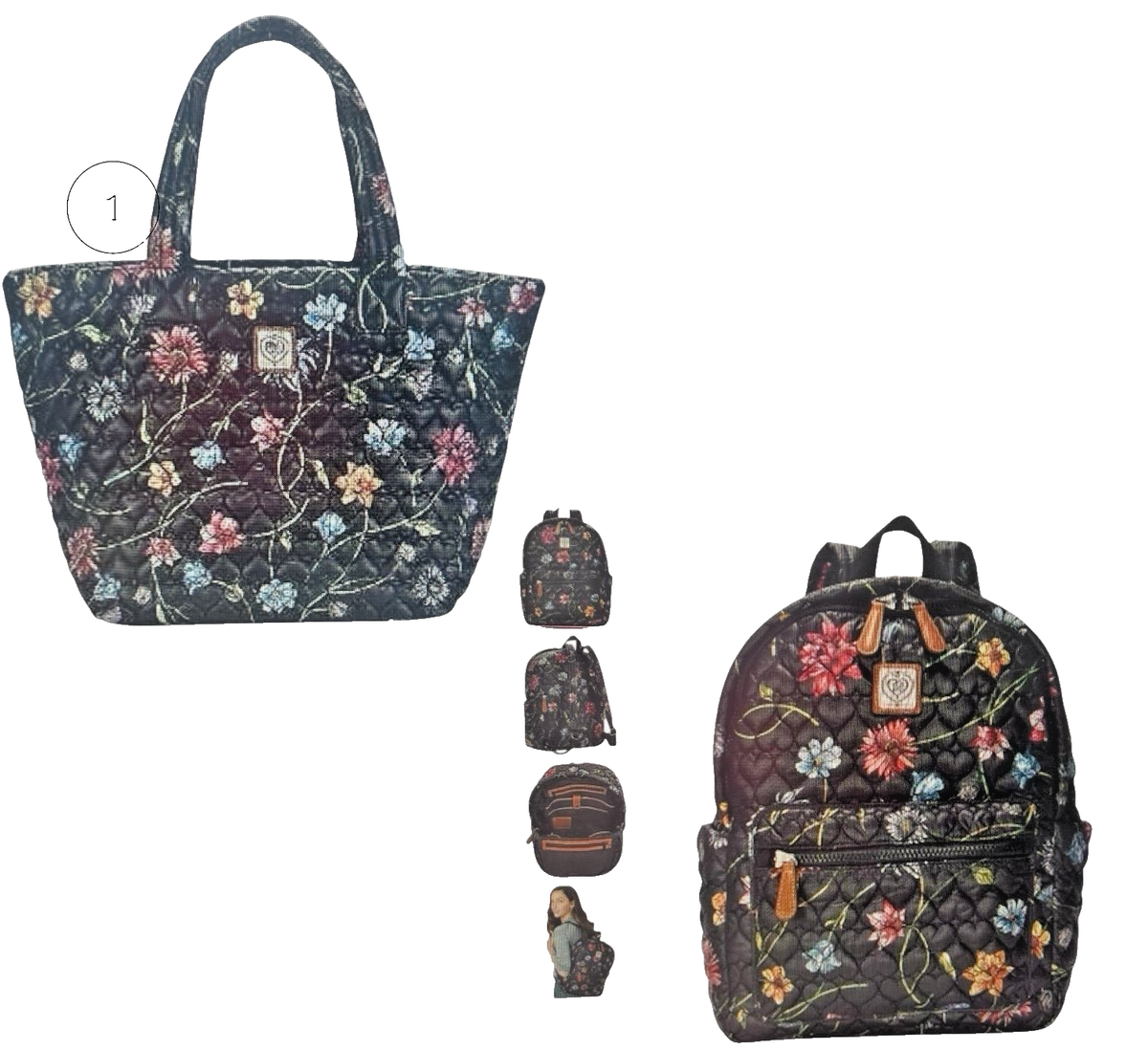 Brighton Heart to Heart KIRBY Backpack $365 WILD GARDEN FLOWERS QUILTED NWT XL Brighton Women main image 4