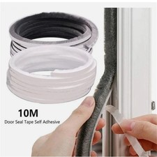 10 Meter Self adhesive Draught Excluder Brush Strip Door Window Seal Tapes UK