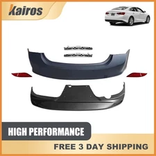 Rear Upper & Lower Bumper Cover Set W/ Bracket Fits 2016-2020 Chevy Malibu
