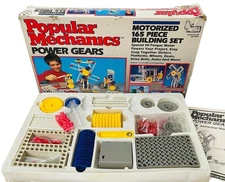 POPULAR MECHANICS 1994 POWER GEARS MOTORIZED BUILDING SET HAS 136 OF 165 PIECES