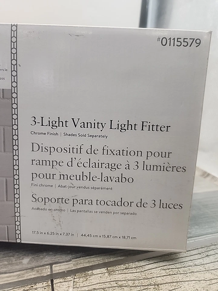 Soporte de barra de tocador Portfolio 3 luces ACABADO CROMADO CEPILLADO [B2] Foto 4 de 4