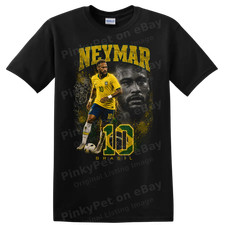 Neymar Jr Brazil Soccer T Shirt Athletic Portrait Number 10 Fan Tee