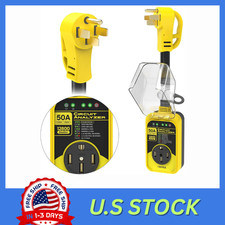 RV Surge Protector, 50 Amp 12800 Joules RV Circuit Analyzer Full Protection, IP6