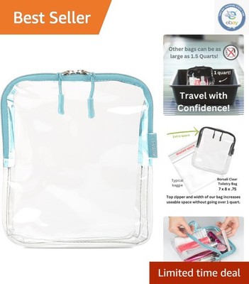 Versatile Light Blue Clear Toiletry Bag - TSA Approved for Travel & Daily Use