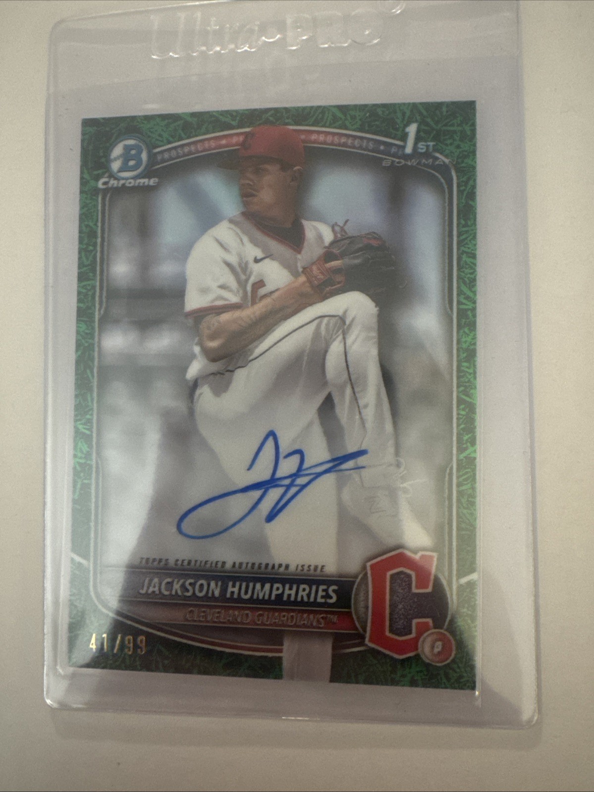 2025 Bowman Jackson Humphries Chrome Auto Green Grass Refractor /99 1st CPA-JHU