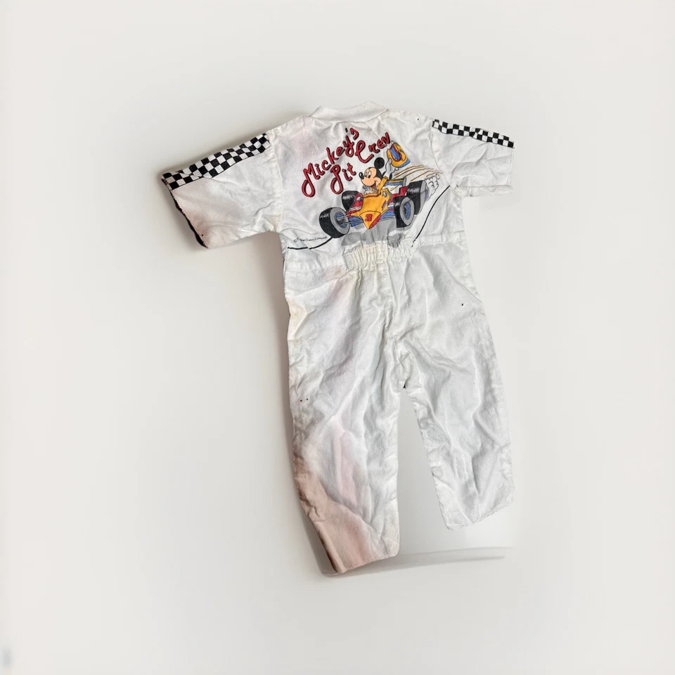 Vintage 70s/80s Disney Mickey’s 500 Racing Jumpsuit Kids Romper Speedway Newborn - Image 3 of 4