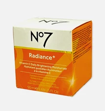 *No7 Radiance+ Vitamin C Daily Brightening Moisturizer 50ml/1.69fl.oz New In Box