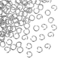 220pcs Silver Open Jump Rings, 4mmx6mm 316 Stainless Steel Split O Rings