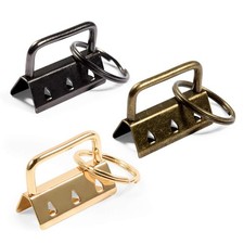25 Mixed Sets Key Fob Hardware with Split Rings for Fabric Wristlet Making