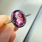 925 Sterling Silver Ring Pink 7x5mm Natural Ruby Gemstone Handmade Dainty Women — photo 8