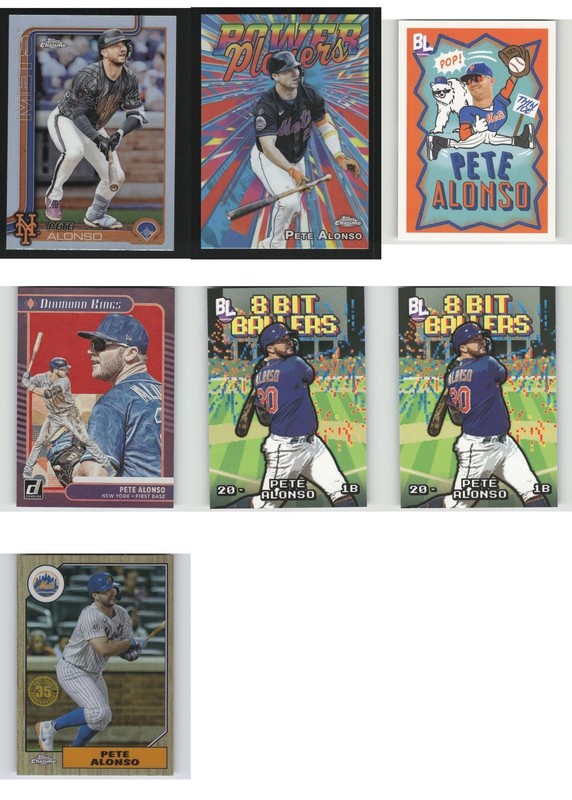 Pete Alonso Baseball Card 7 Card LOT