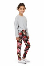 Buttery Soft Japanese Cranes and Chrysanthemums Kids Leggings