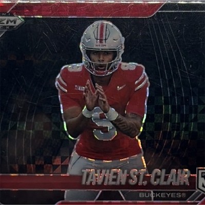 Tavien St. Clair 2025 Panini Prizm Black Red Power Buckeyes RC #193 /75