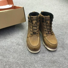 Brunt Marin Boots Mens Size 11.5 Brown Leather Moc Toe Work Wedge Sole EH