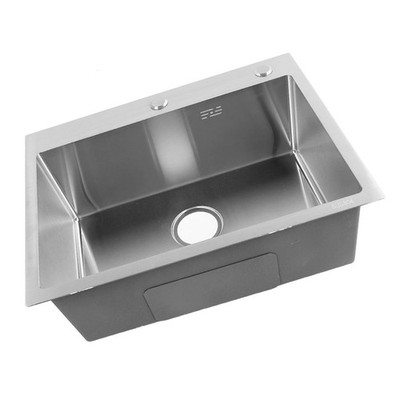 Kitchen Sink 304 Stainless Steel Top Mount Handmade Single Bowl Basin With SET