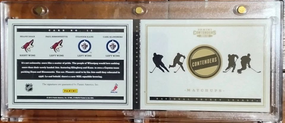 2011-12 Panini Contenders Matchups Doan/Bissonnette/Kane/Klingberg - Image 2 of 2