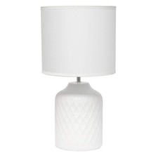Simple Designs 17.25 in. White Ceramic Table Lamp w/ Matching Drum Shade