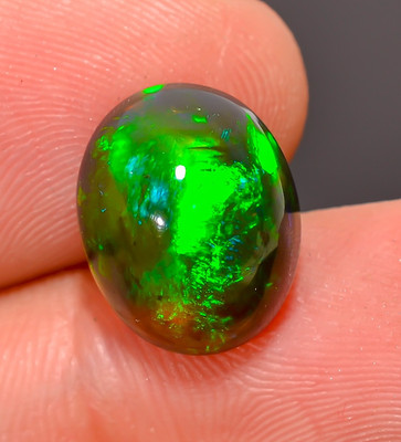 5.00 Ct Natural Black Ethiopian Opal Oval Shape 12X9X7 mm Opal Loose Gemstone