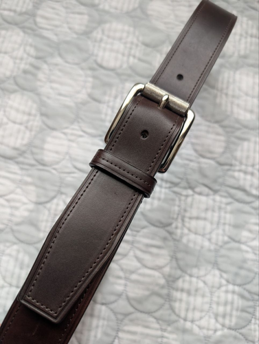 Coach Vintage braun Leder silberfarben strukturierte Schnalle Herren Ledergürtel Gr. 34 - Bild 1 von 20