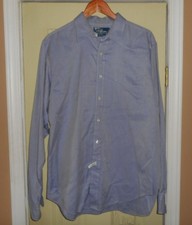 Vintage Polo By Ralph Lauren ANDREW Dress Shirt - Blue - Mens Size 16 1/2 36-37