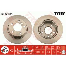 TRW 2X Disque De Frein Arrière 280 Complet Pour BMW Z4 Roadster E85 DF6106