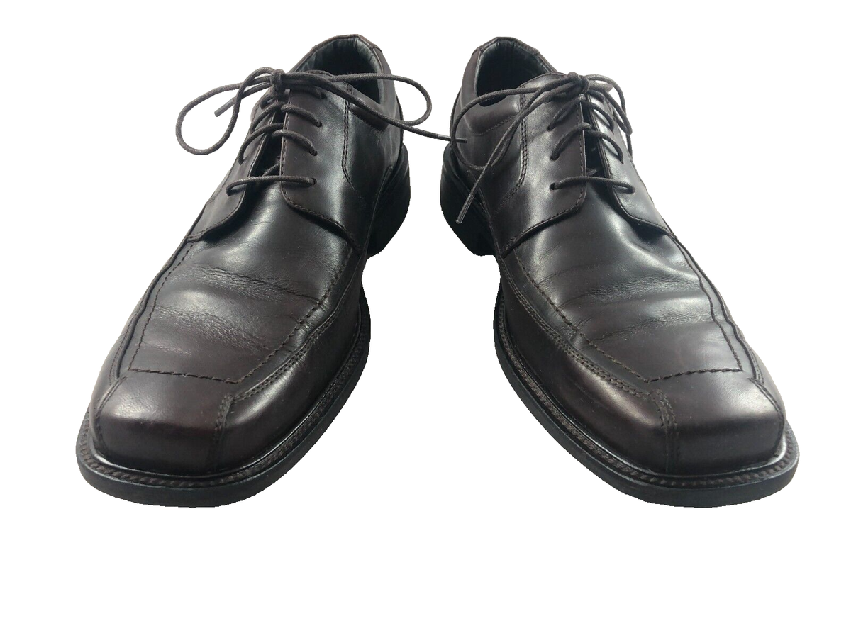 Johnston Murphy Mens 9.5 M Brown Leather Apron Bicycle Toe 