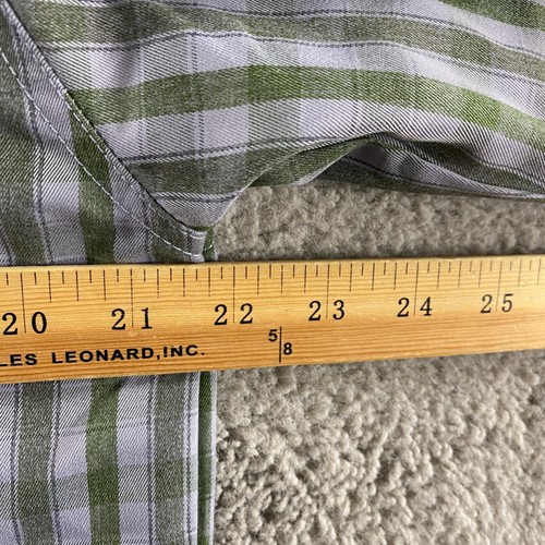 Eastern Mountain Sports Performance Button Up Camp Shirt Mens Medium Check EMS - Picture 10 of 11