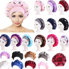 Satin Seide Schlafhaube Nachtkappe Haarpflege Mütze Bonnet Kopfbedeckungs Dam  )